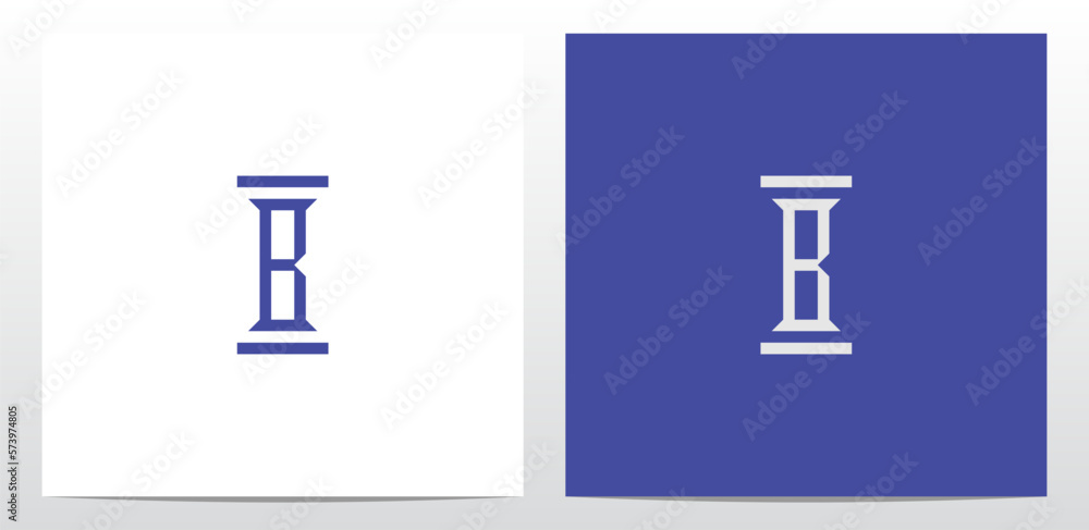 Slim Pillar Letter Logo Design B Slim Pillar Letter Logo Design B