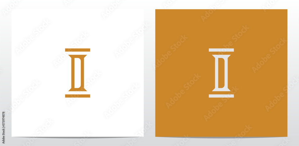 Slim Pillar Letter Logo Design D