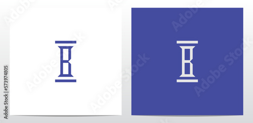 Slim Pillar Letter Logo Design B