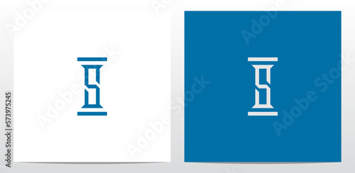 Slim Pillar Letter Logo Design S