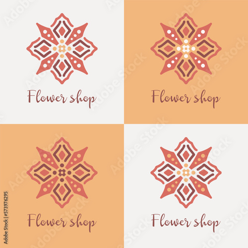 Abstract floral logo collection or flowers logo icon set design template vector illustration