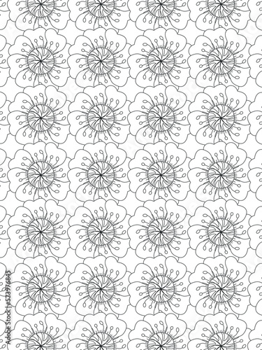 Beautiful black and white illustration for adult coloring book with rectangle abstract linear tribal pattern