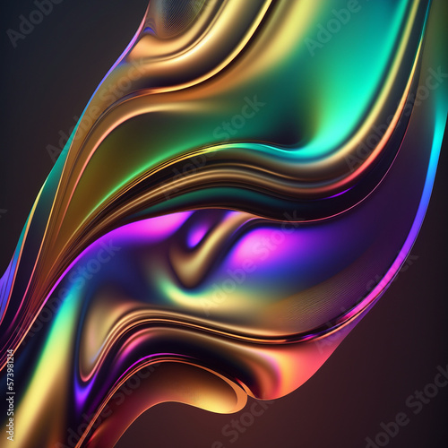 Abstract Fluid Iridescent Colorful Background