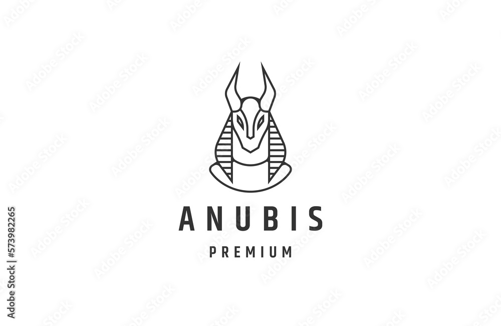 Obraz premium Anubis logo design template flat vector