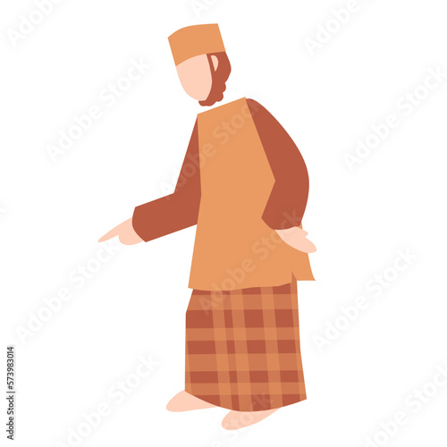 Angry father illustration. Muslim character. Parenting Illustration. 