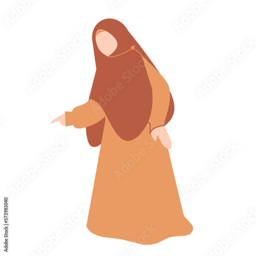 Angry mother illustration. Muslim character. Parenting Illustration. 