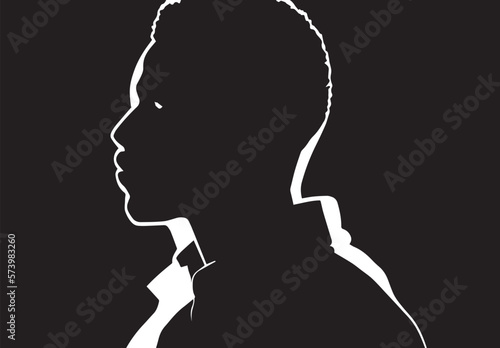 The black man silhouette on black