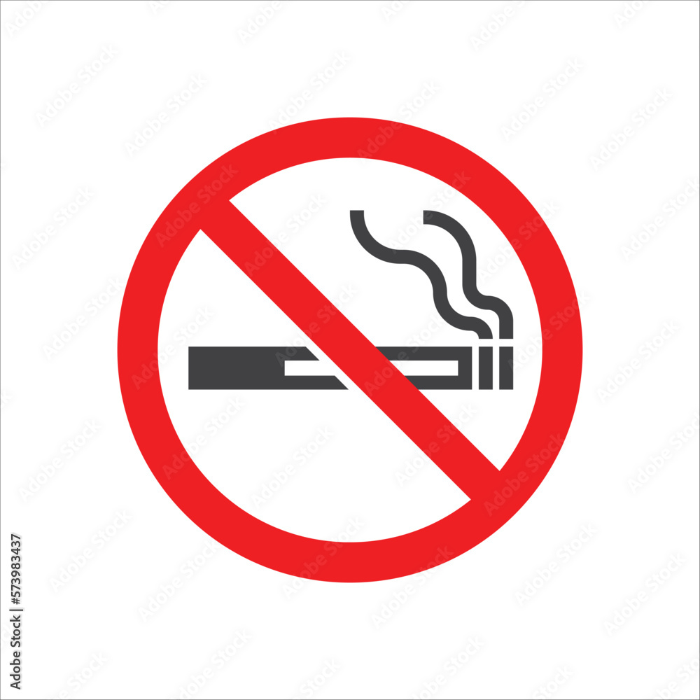 No Smoking sign icon. Cigarette symbol icon. Smoking design element. Vector illustration No Smoking sign icon. Cigarette symbol icon. Smoking design element. Vector illustration