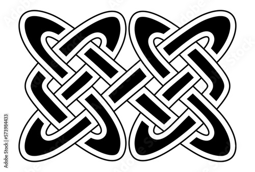 Celtic interlaced pattern isolated vector. Nordic symbol. Celtic knot vector illustration. Vintage element.