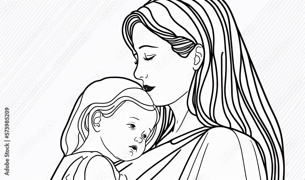 a woman holding a child in her arms with a cross on her chest. generative ai a woman holding a child in her arms with a cross on her chest. generative ai