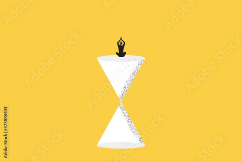 business woman practicing yoga balancing on triangle. work life balance career opportunity vector symbol. Job opportunity and career