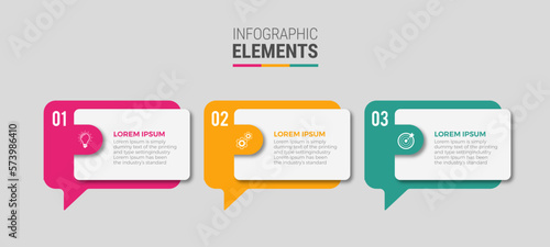 Business infographic template design icon 3 option or steps