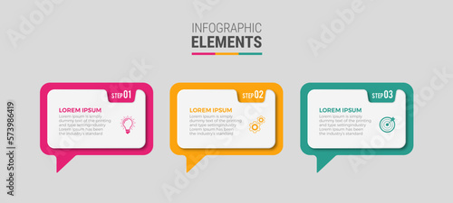 Business infographic template design icon 3 option or steps