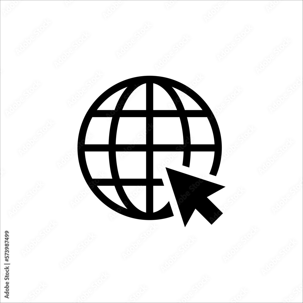 Go to web Icon in trendy flat style isolated on white background. Website pictogram. Internet symbol for your web site design