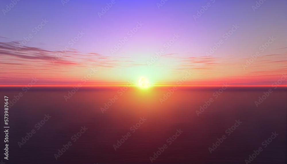 Vibrant Colors of the Sunrise Over the Horizon. Generative Ai
