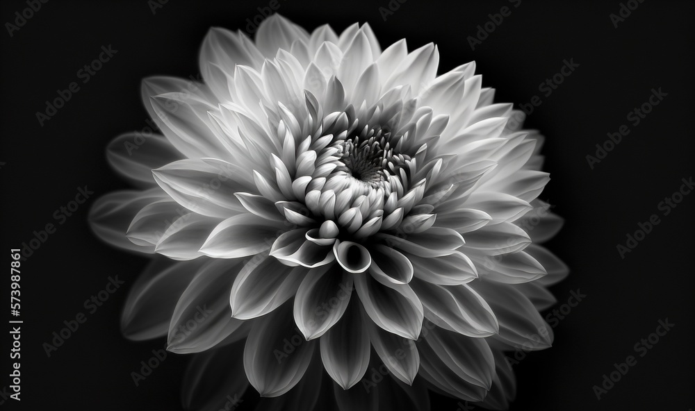 a black and white photo of a flower with a black background. generative ai a black and white photo of a flower with a black background. generative ai