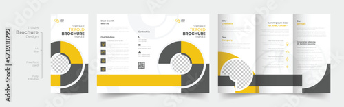 Creative and professional business trifold brochure design template, Simple and minimalist promotion layout