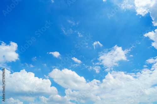 beautiful airatmosphere bright blue sky background abstract clear texture with white clouds.