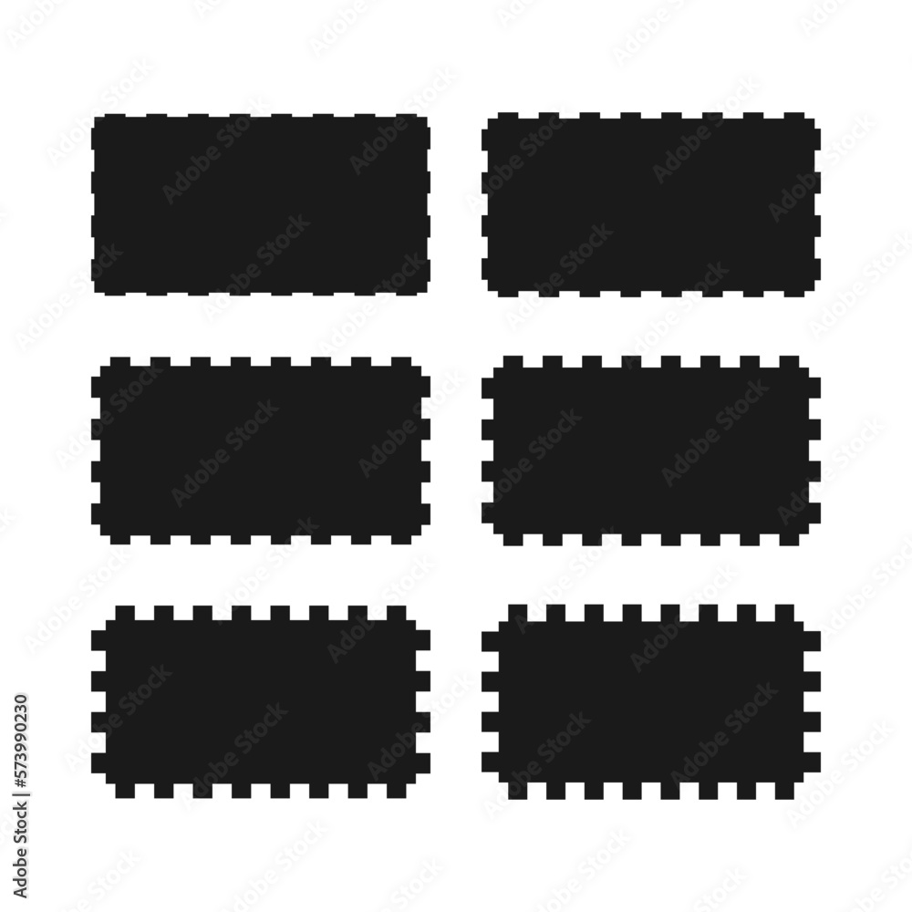 Notch Edge Rectangle Shapes Icon Set Notch Edge Rectangle Shapes Icon Set