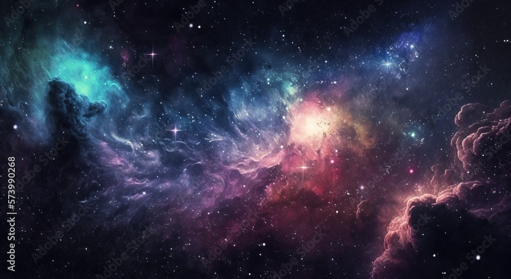 Galaxy in Space. Brights stars in the universe. Generative AI. Galaxy in Space. Brights stars in the universe. Generative AI.
