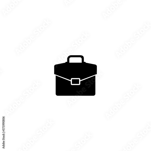 Briefcase icon isolated on black background.