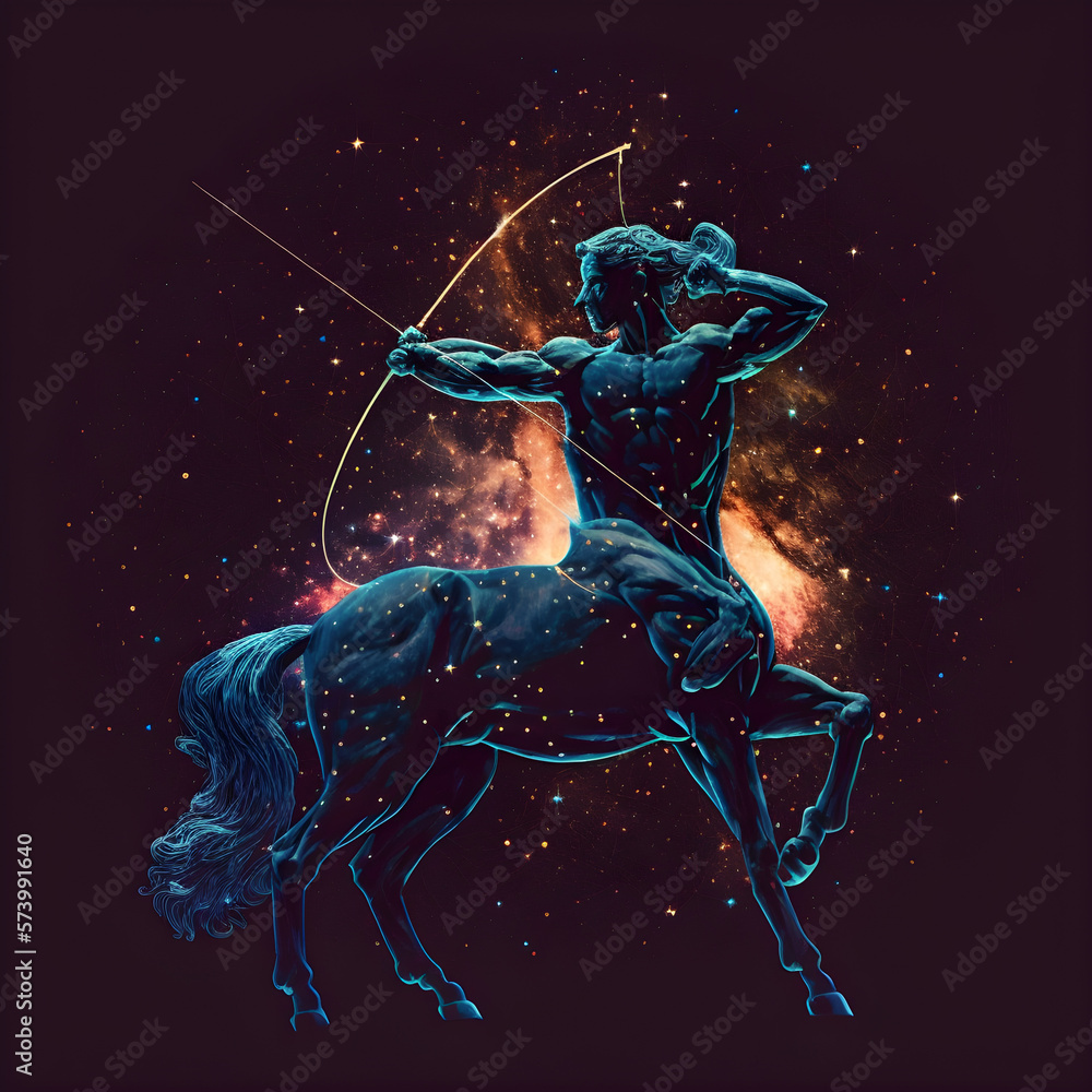 Sagittarius Horoscope Sign Centaur. Ai Generated Illustration. Outer ...