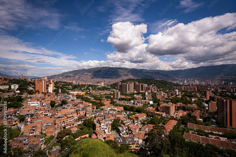Medellin city from the west with its mountains