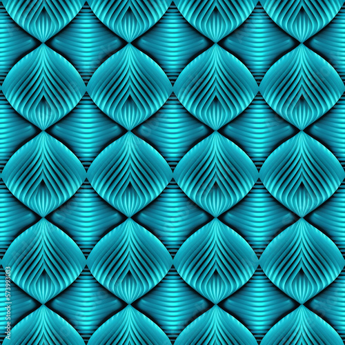 Seamless neon blue optical illusion woven pattern vector © Anwar