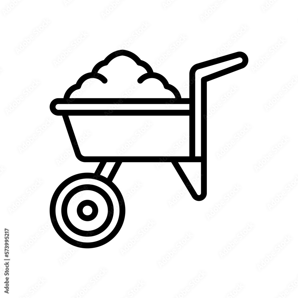 wheelbarrow icon for your website design, logo, app, UI. wheelbarrow icon for your website design, logo, app, UI.