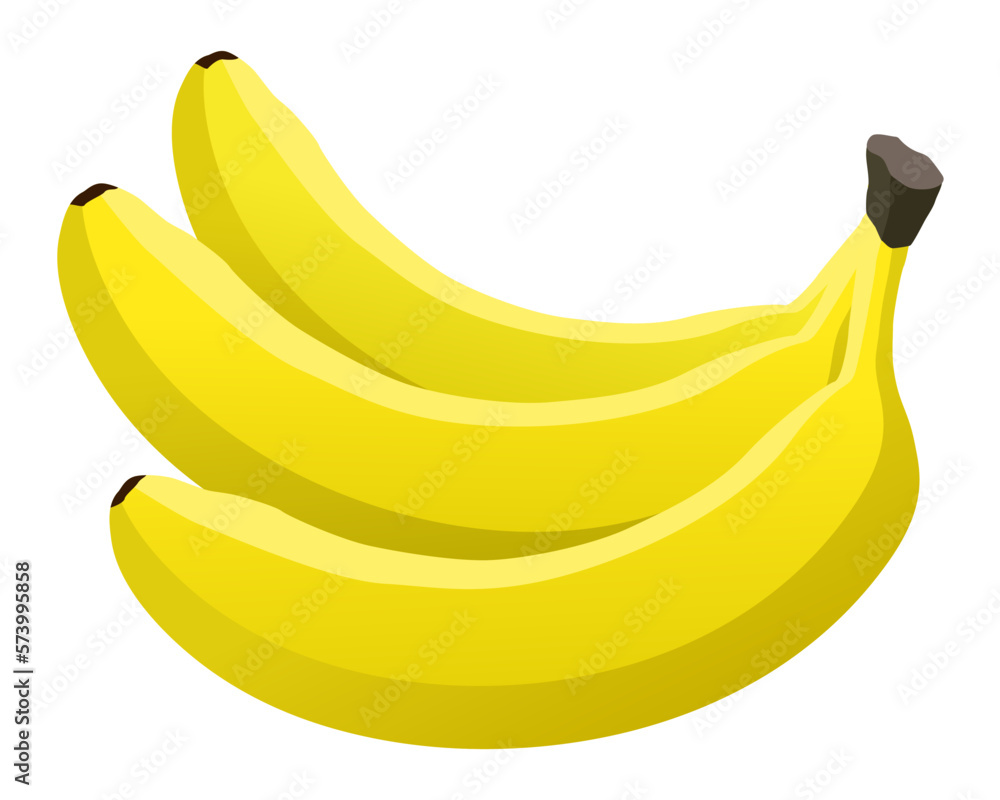 Bunch of bananas. Vector clipart isolated on white background.