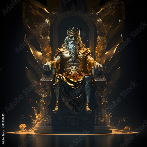 Monarch In Golden Throne. Generative AI 