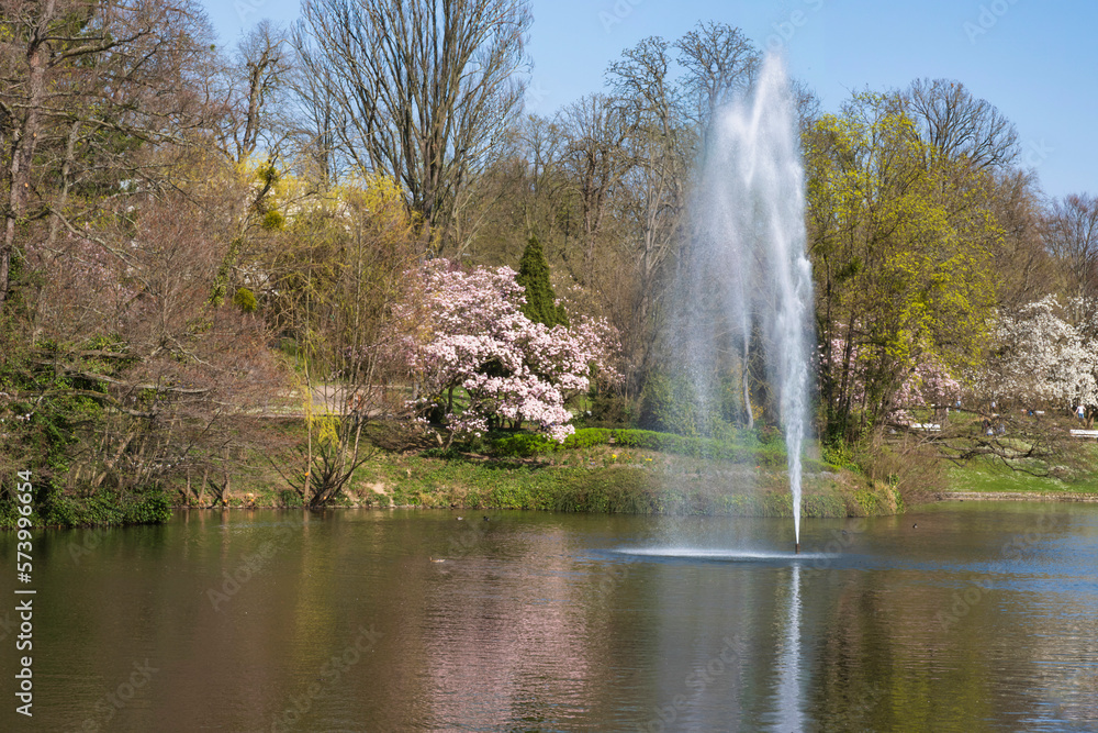 Spring in the spa gardens of Wiesbaden/Germany
