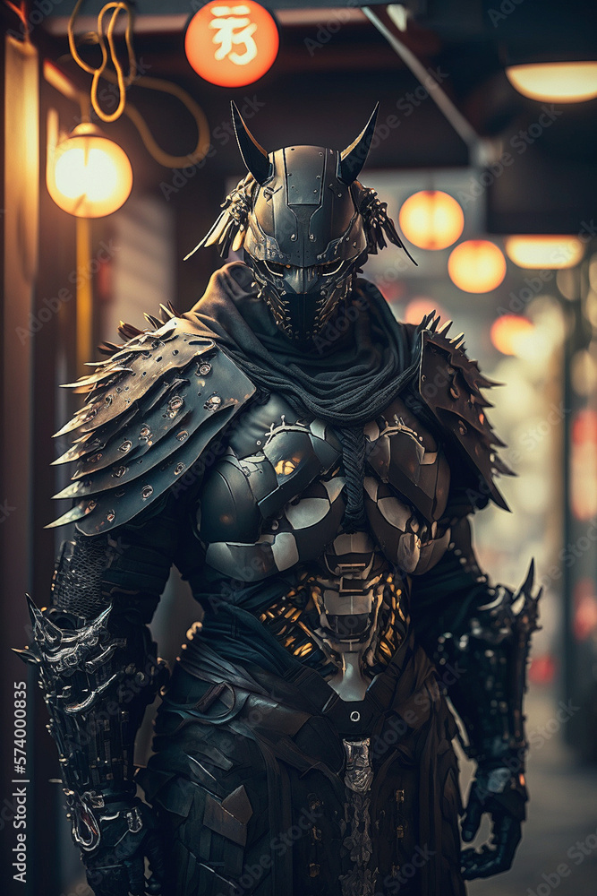 Fototapeta premium CyberSamurai, generative ai