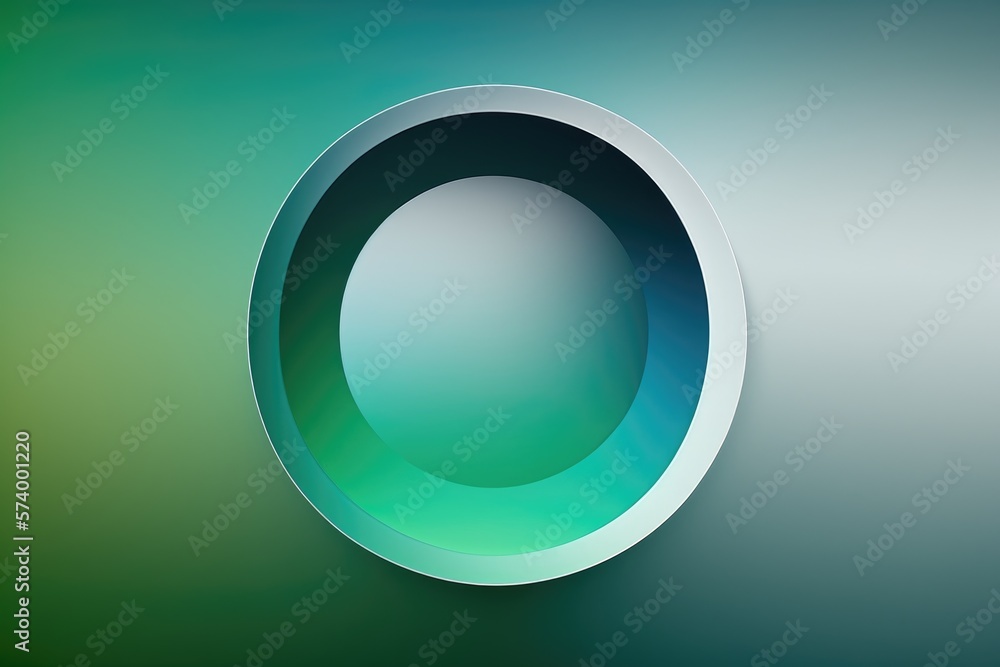 abstract minimalist wallpaper featuring a gradient of blue and green colors, with a circle - generative ai