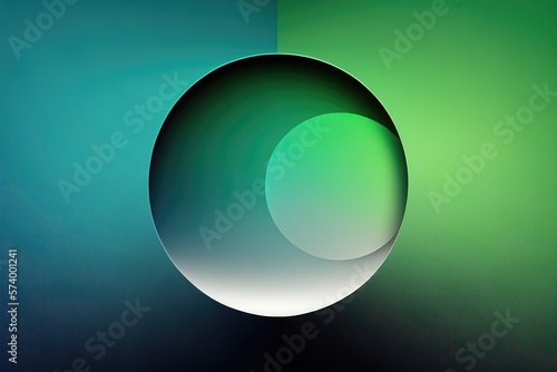 abstract minimalist wallpaper featuring a gradient of blue and green colors, with a circle - generative ai