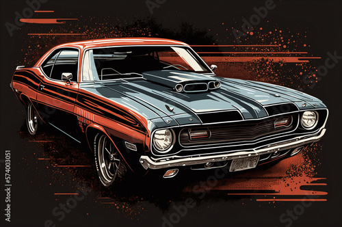 American muscle car illustration