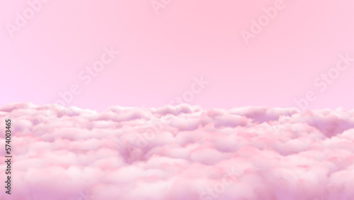 Canvas Print pink clouds in the sky stage fluffy cotton candy dream fantasy soft background