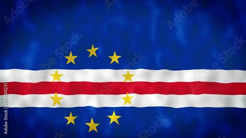 Animation of Cape Verdean flag. 4K. Cape Verde flag flying, Cabo Verde flag render animation photo