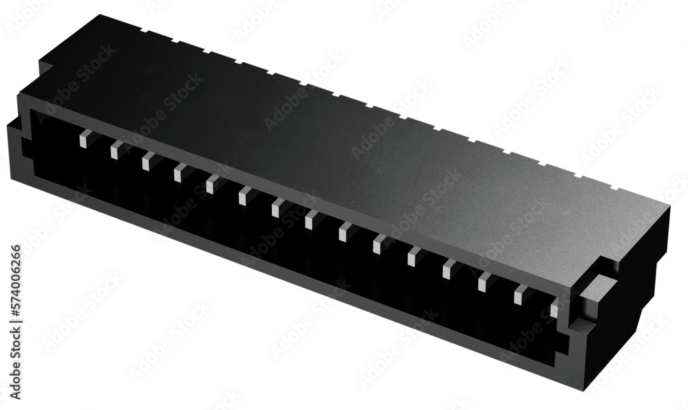 15 pin black terminal block connector 3d rendering 15 pin black terminal block connector 3d rendering