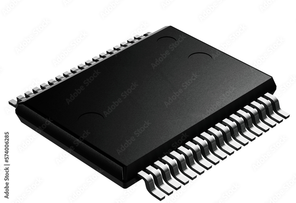 Black Metal Computer Chip 3d rendering Black Metal Computer Chip 3d rendering