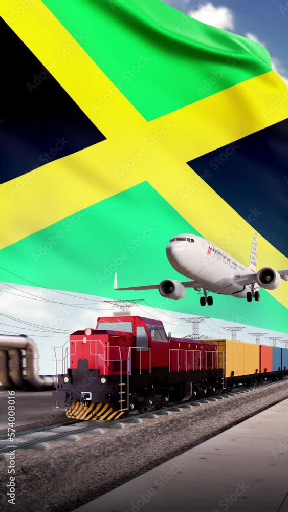 Jamaica, Jamaican Waving Flag, Global Logistics and Trade, Industrial
