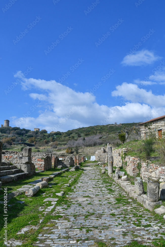 The street of Velia, an ancient Greco-Roman city in the Salerno province, Campania state.