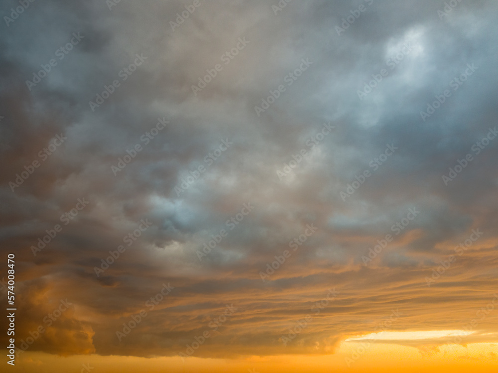 Cloudy sunset sky background overlay. Ideal for sky replacement	