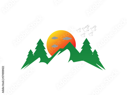 Illustration a mountain vector design on white background.