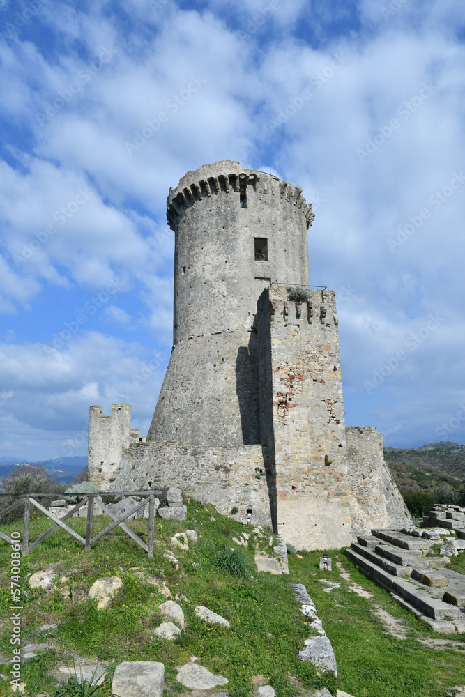 An ancient tower in the archaeological park of Velia, a Greco-Roman city in the Salerno province, Campania state, Italy.