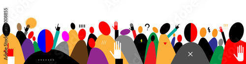 
protesting people
demonstration - abstract vector illustration  