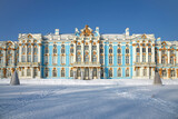The old Catherine Palace building on a winter day. Tsarskoye Selo