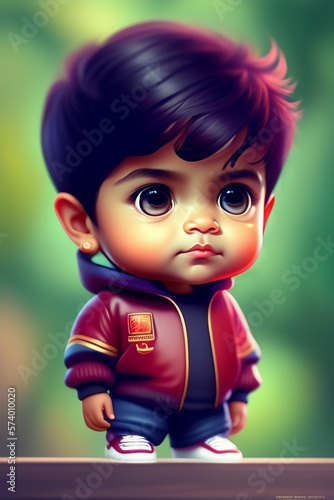 Cute and adorable cartoon Shahrukh Khan baby, dreamlike, surrealism, super cute, trending on artstation photo