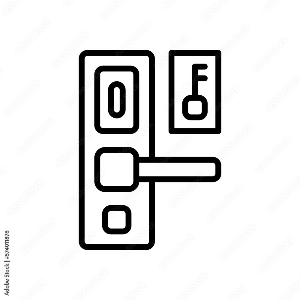 door handle icon with line style