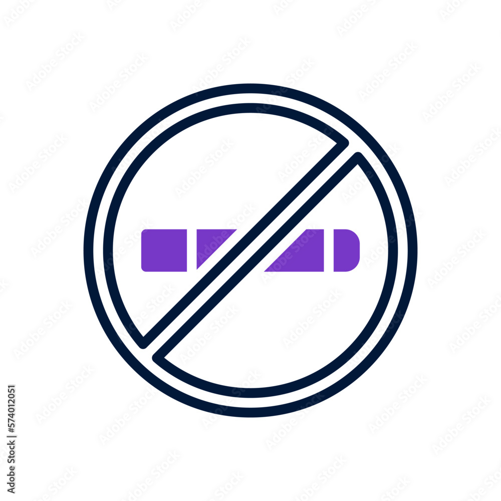 no smoking icon with mix line and solid style no smoking icon with mix line and solid style